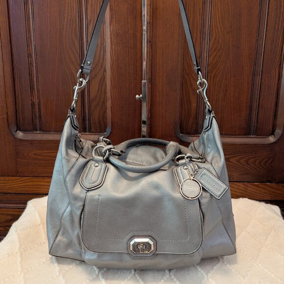 COACH CAMPBELL TURNLOCK LEATHER SATCHEL F25508 Women's Shoulder Bag - Picture 10 of 13